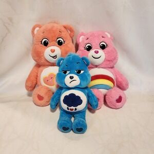 Care Bears Lot of 3 Cheer Bear Loves-A-Lot Bear Grumpy Bear Plush Toys 14 inches